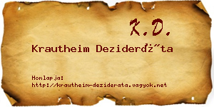 Krautheim Dezideráta névjegykártya